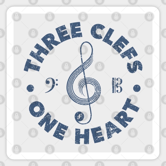 Three Clefs, One Heart. Light Edition Sticker by filiposwear